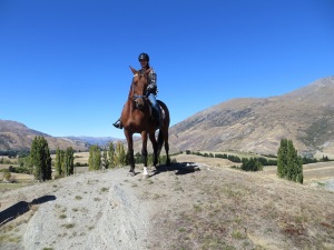 Younger daughter horseback riding near Queenstown, New Zealand.